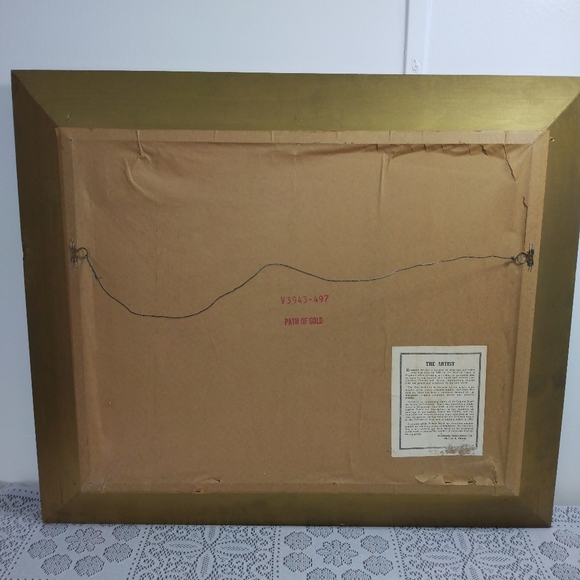 Home, Art, Robert Wood, Mid Century, Wood frame, Path of Gold Reproduction - Picture 2 of 11